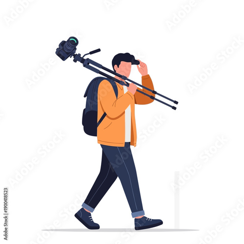 Creative Professional Capturing Moments With Modern Photography Equipment Adventure