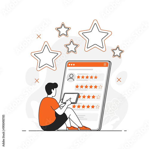 Customer Feedback Digital Rating Stars User Experience Evaluation Online Review Service