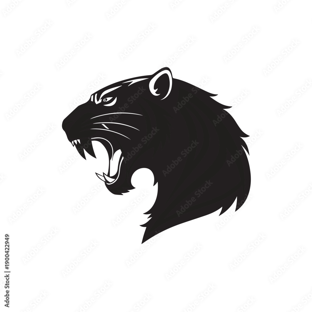 Obraz premium Tiger Head Silhouette Vector Icon