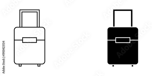 suitcase icon set on white background
