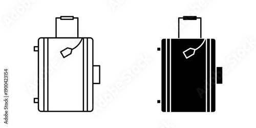 suitcase icon set on white background