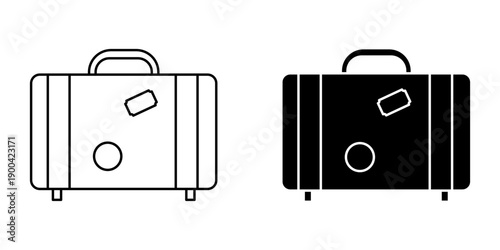 suitcase icon set on white background