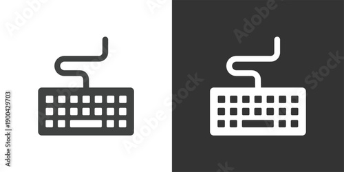Keyboard Hardware Device icon. Solid glyph series icon