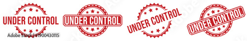 Red Under Control Stamp with Stars border