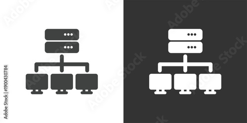 Computer Server Network icon. Solid glyph series icon