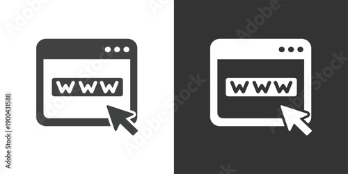 Web Page Access icon. Solid glyph series icon