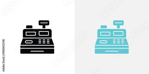 Cash register and payment terminal with screen and keyboard for retail transactions