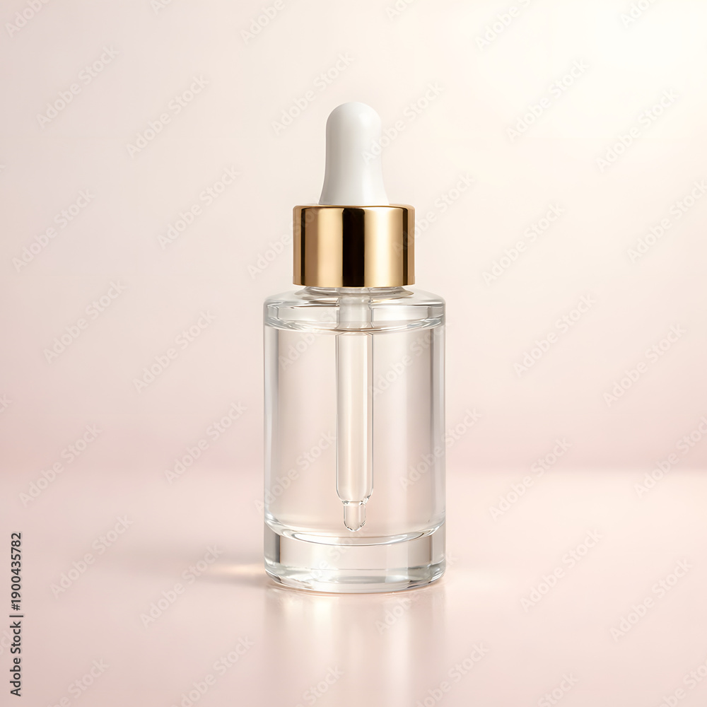 Naklejka premium Luxury Cosmetic Serum Bottle Isolated on Soft Pastel Background