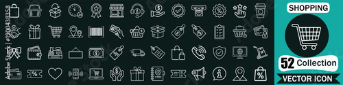 52 Shopping and E-commerce Icon Set