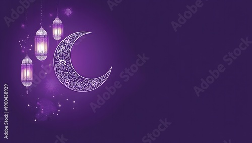  Eid al-fitr logo with a purple background 