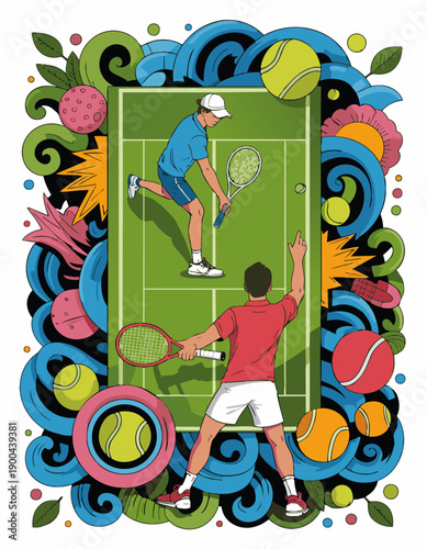 Tennis Player Coaching Session

A flat vector illustration of a tennis player receiving coaching tips. Coach pointing or demonstrating. Flat vector style, learning and improvement theme.