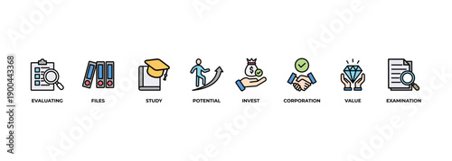 Due diligence banner web icon vector illustration concept with icon