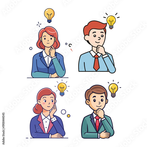 collection of illustrations of people having ideas
