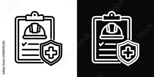 Plan Icon White And Black Background Style