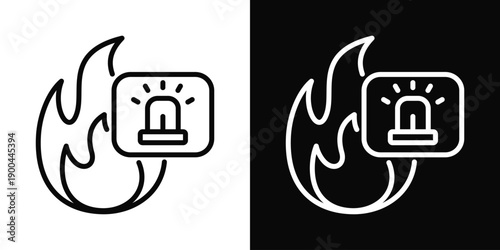 Emergency Icon White And Black Background Style