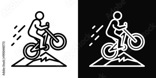 Mountain bike Icon White And Black Background Style
