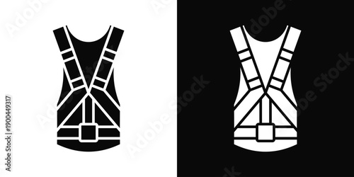 Harness Icon White And Black Background Style