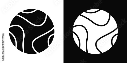 Soccer ball Icon White And Black Background Style