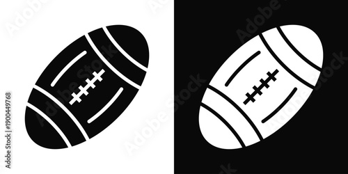 Football Icon White And Black Background Style