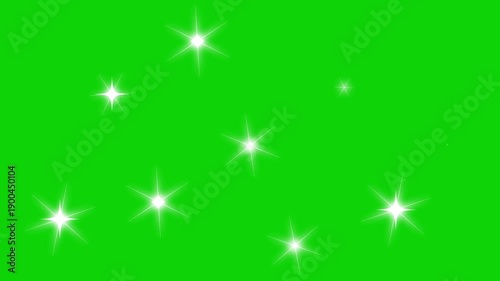 Twinkling Sparkling stars, glow Shine animation on green screen background. Magic flash or glitter motion explosion, Twinkling stars animation, white cartoon, stars explosion video. 4k