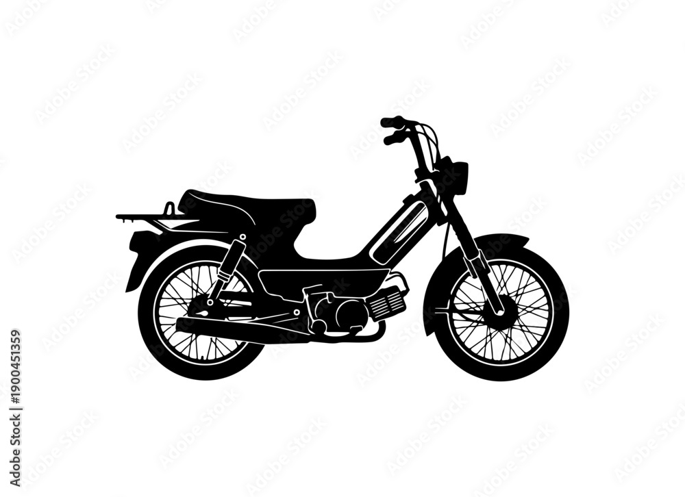 Fototapeta premium Black Vector Silhouette of Classic Motorcycle