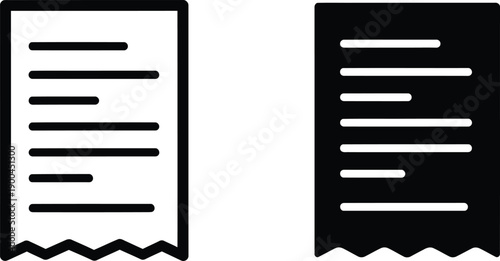 Receipt icons in black and white