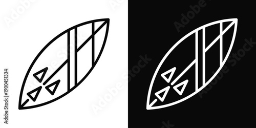 Surfing Icon White And Black Background Style