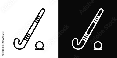 Field hockey Icon White And Black Background Style