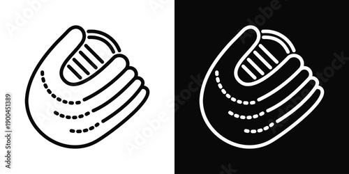 Softball Icon White And Black Background Style