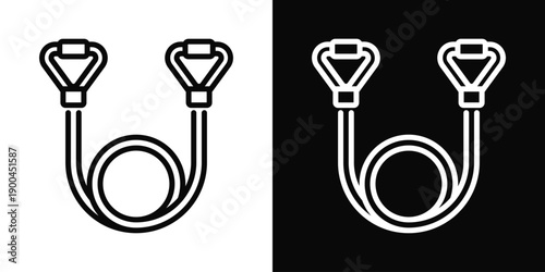 Resistance bands Icon White And Black Background Style