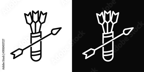 Arrows Icon White And Black Background Style
