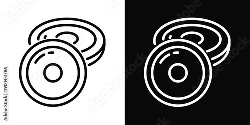 Discus Icon White And Black Background Style