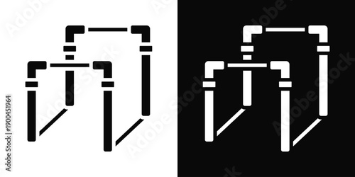 Parallel Icon White And Black Background Style