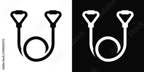 Resistance bands Icon White And Black Background Style