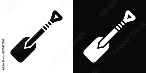 Paddle Icon White And Black Background Style