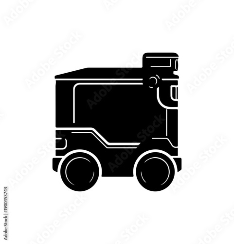 Modern Autonomous Delivery Robot Vector Illustration