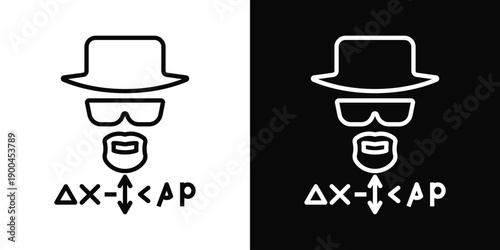 Heisenberg Uncertainty Icon White And Black Background Style