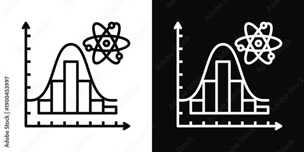 Obraz premium Quantum Wavefunction Icon White And Black Background Style