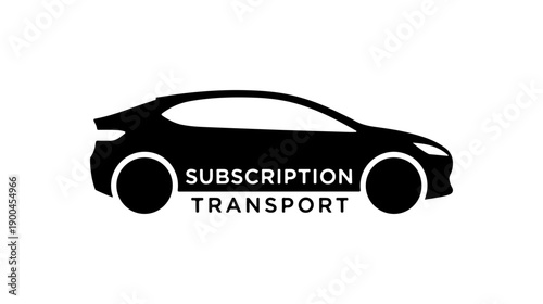 Modern Car Silhouette with Subscription Transport Text