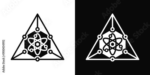 Quantum Fractal Icon White And Black Background Style