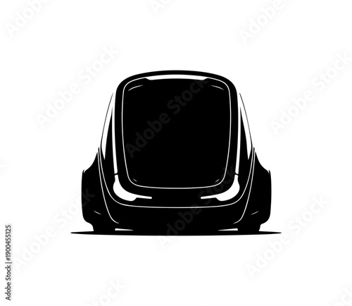 Modern Electric Vehicle Rear Silhouette Vector Art