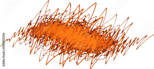 Abstract messy scribble vector background texture in orange and brown tones