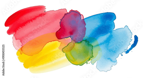 Vibrant Watercolor Vector Brush Strokes Abstract Background
