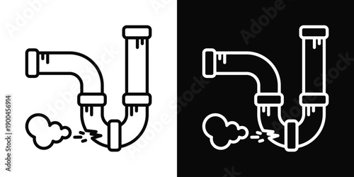Radioactive Leak Icon White And Black Background Style