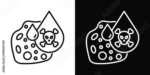 Lead Poisoning Icon White And Black Background Style