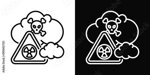 Chemical Hazard Suit Icon White And Black Background Style