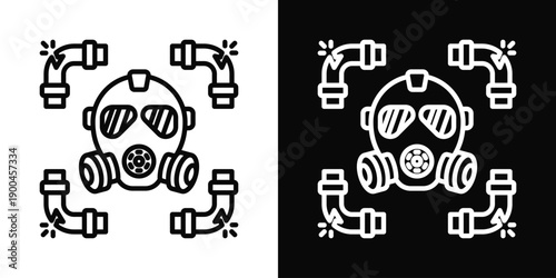 Underground Contamination Icon White And Black Background Style