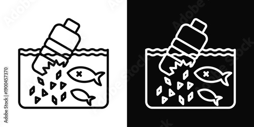 Contaminated Drinking Water Icon White And Black Background Style