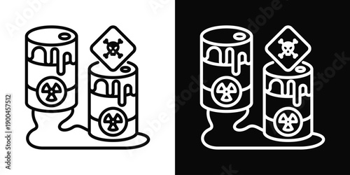 Fish Kill Event Icon White And Black Background Style