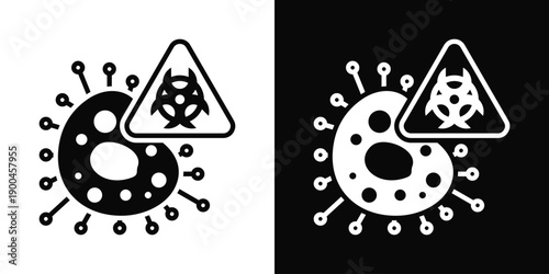 Medical Waste Icon White And Black Background Style